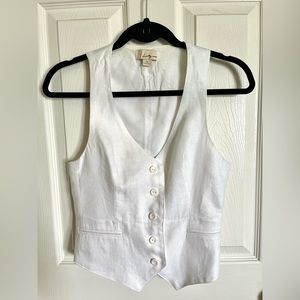 White Linen Vest